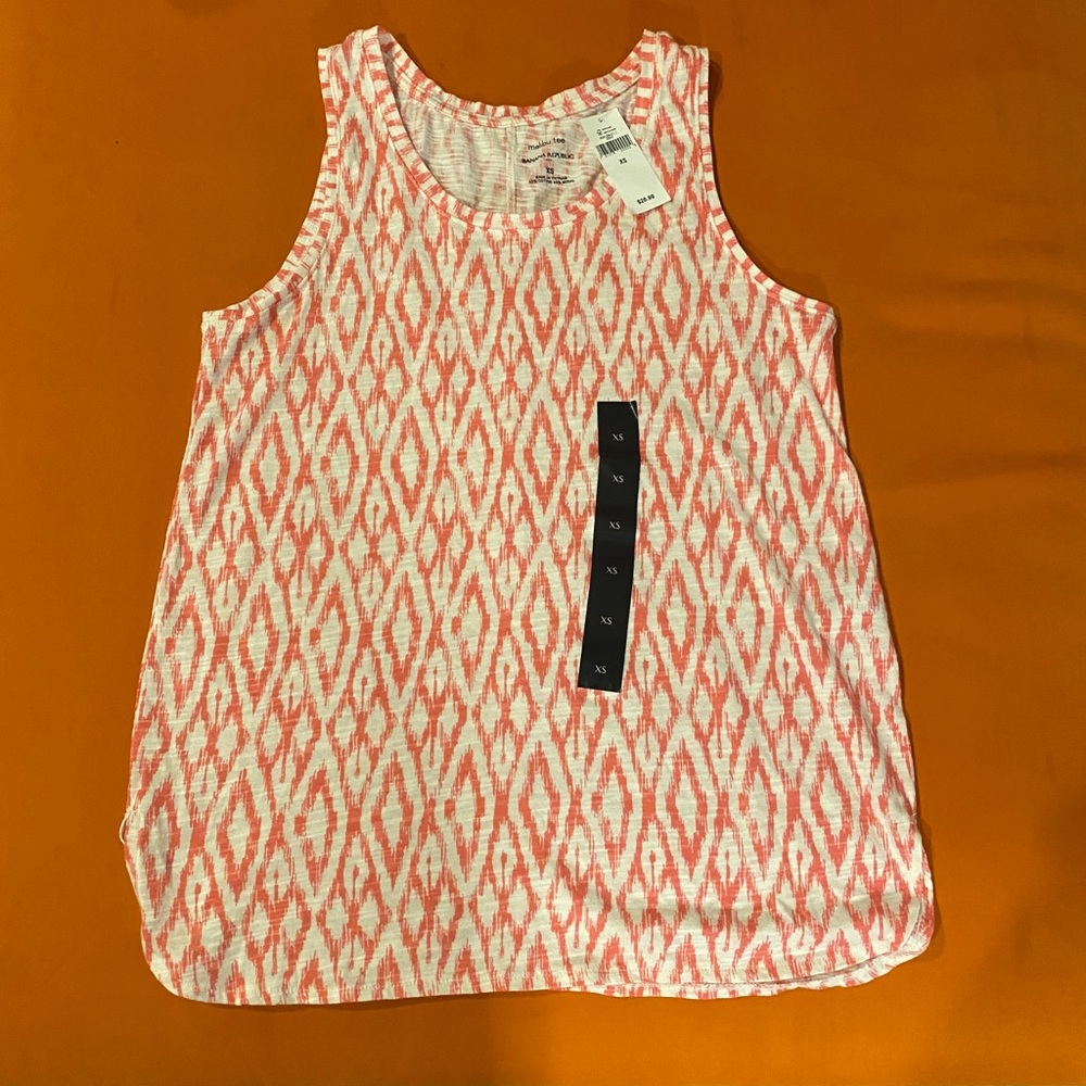 Banana Republic Factory Tank (pink and white; XS)
